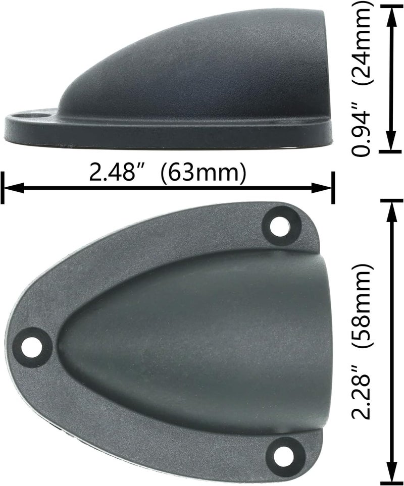 LTEMG Nylon Marine 2-1/2" Cable Vent Wire Cover,Black Clamshell Vent for Boat,Wire Vent Cover(4 Pcs) - Image 2